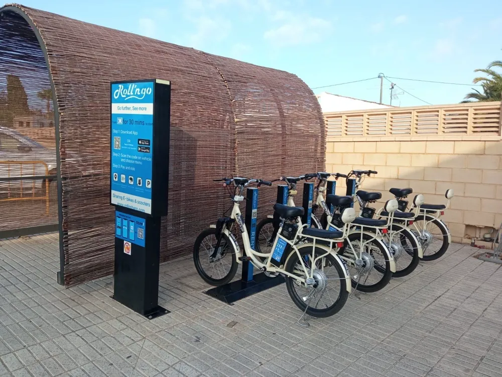 CityDock network docking station installed near a building entrance