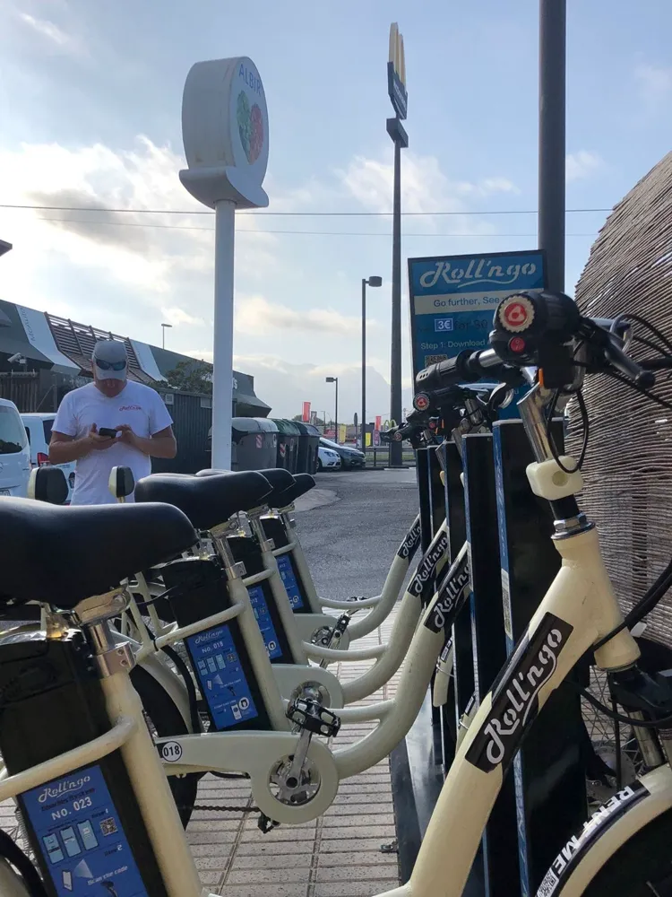 CityDock network e-bikes parked and charging