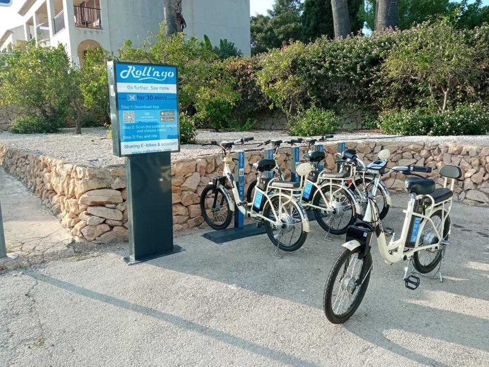 CityDock network docking station beside a stone wall