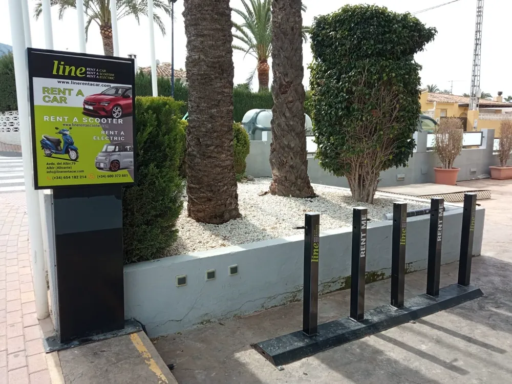 CityDock network docking station with scooters parked
